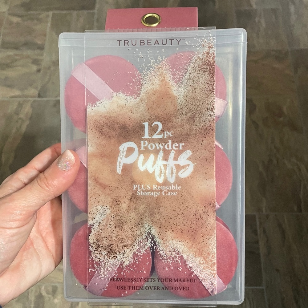 Trubeauty 12-Piece Powder Puffs & Reusable Storage Case
